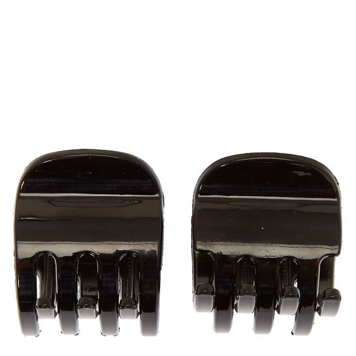 Small Solid Hair Claws - Black, 2 Pack,