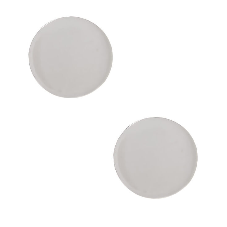Sterling Silver Disc Stud Earrings,