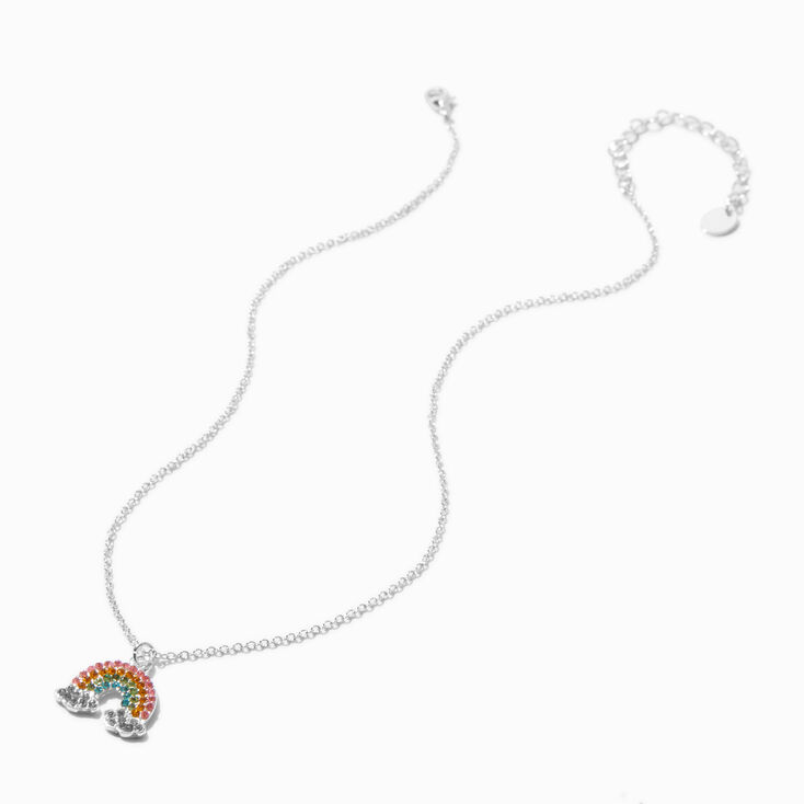 Pav&eacute; Rainbow Pendant Necklace,