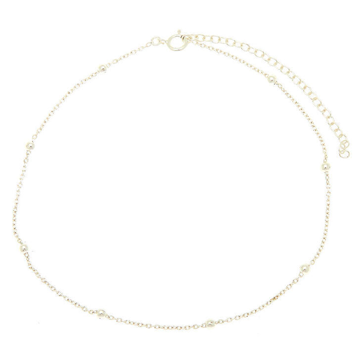 Sterling Silver Beaded Anklet,