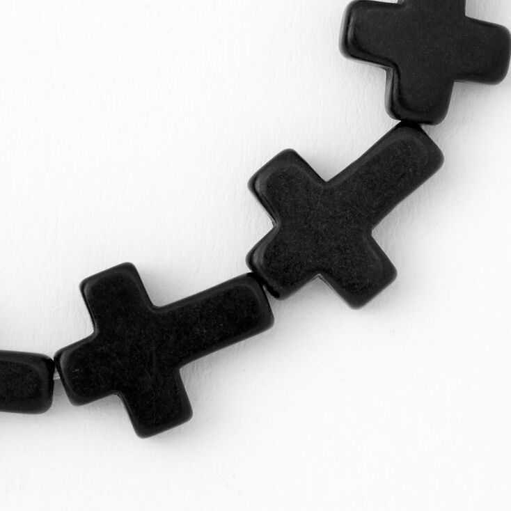 Cross Stretch Bracelet - Black,