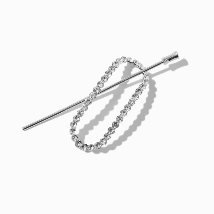 Silver-tone Rhinestone Hair Pin ,