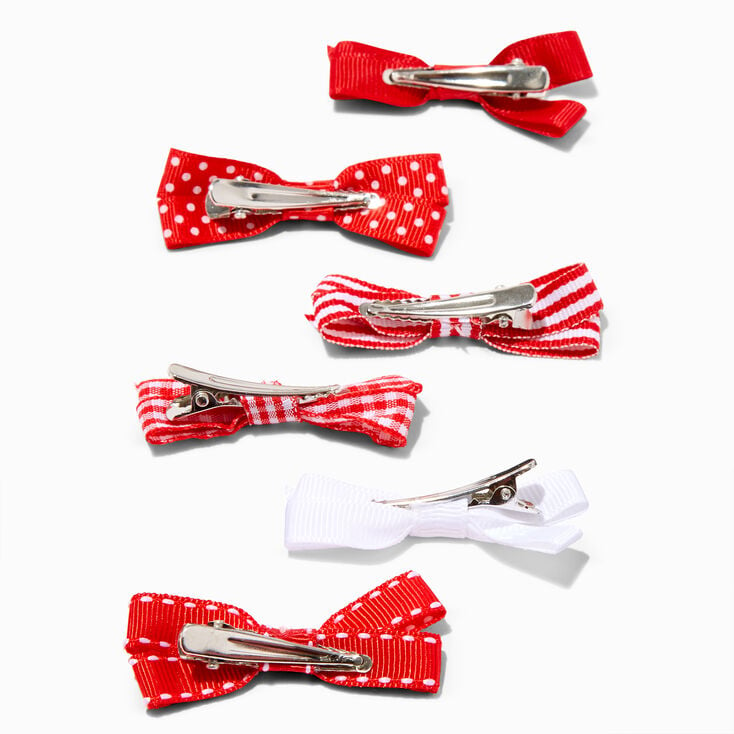 Claire&#39;s Club Multi Pattern Red Hair Clips &#40;6 Pack&#41;,