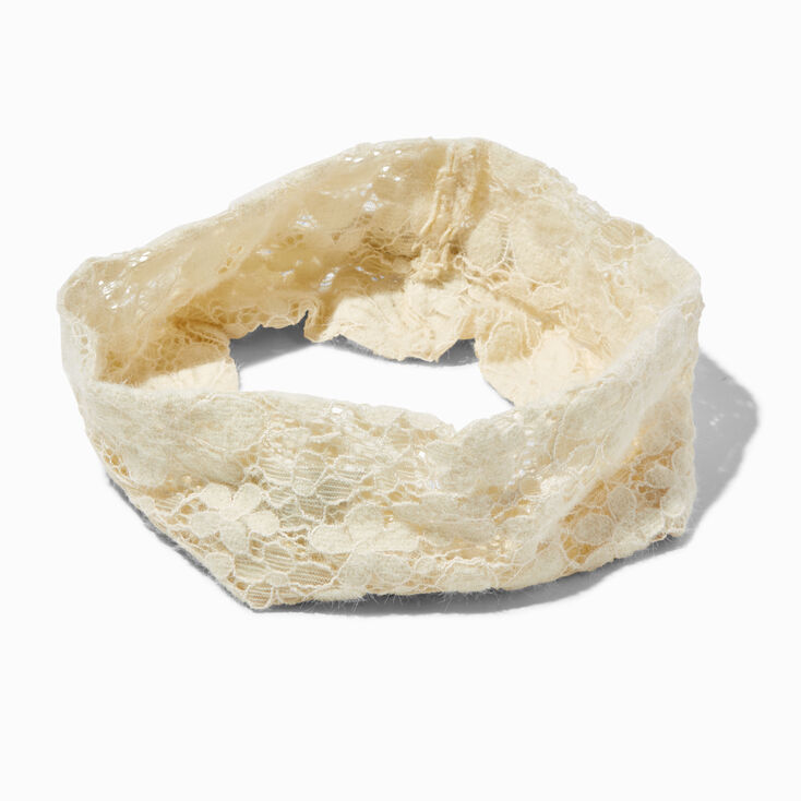 Bandeau en dentelle couleur ivoire,
