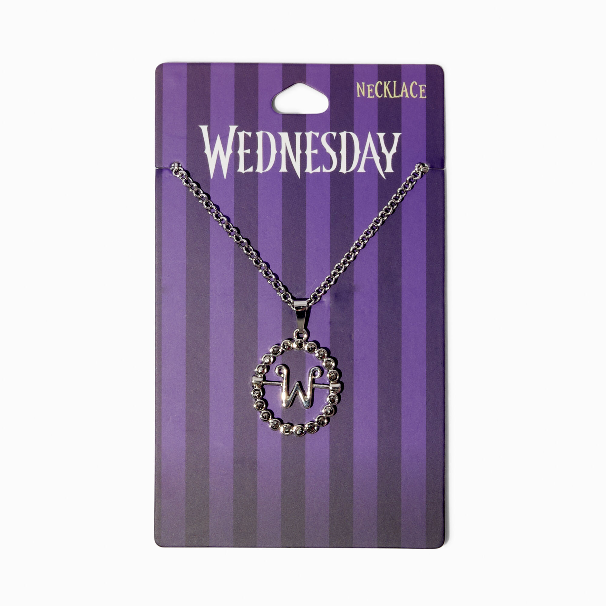 View Claires Wednesday Script Initial Tone Necklace Silver information