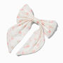 Pink Floral Organza Hair Bow Clip,