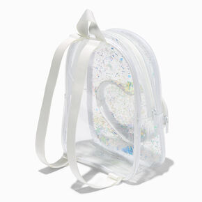 Mini sac &agrave; dos blanc c&oelig;ur shaker transparent Claire&#39;s&nbsp;Club,