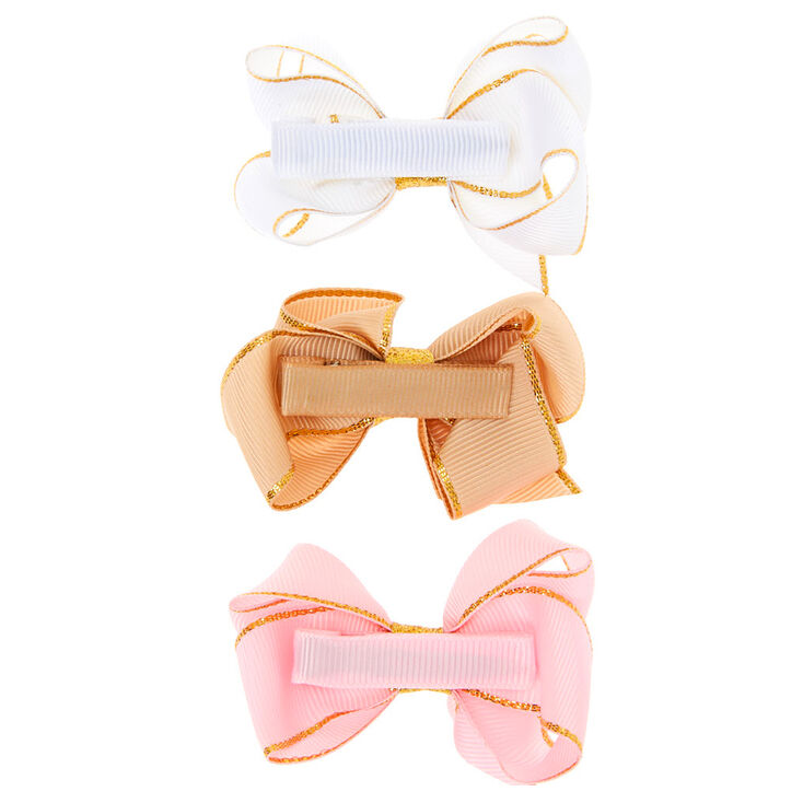 Claire&#39;s Club Ribbon Hair Bow Clips - 3 Pack,