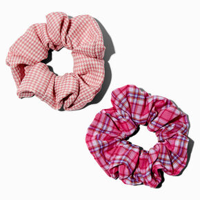Mean Girls&trade; x Claire&#39;s Pink Houndstooth &amp; Argyle Scrunchies - 2 Pack,