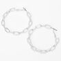 Silver 50MM Linked Hoop Earrings,
