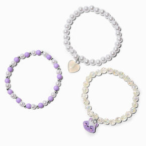 Claire&#39;s Club Pearl Fox Bead Stretch Bracelets - 3 Pack,