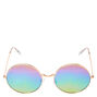 Rainbow Round Sunglasses - Rose Gold,