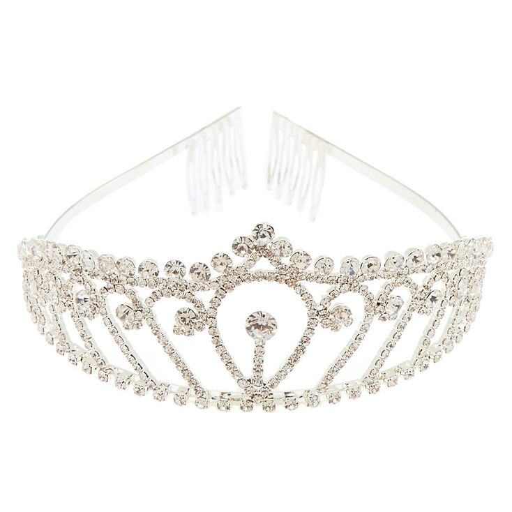 Silver Rhinestone Royal Tiara | Claire's