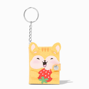 Strawberry Hamster Glitter Mini Diary Keyring,