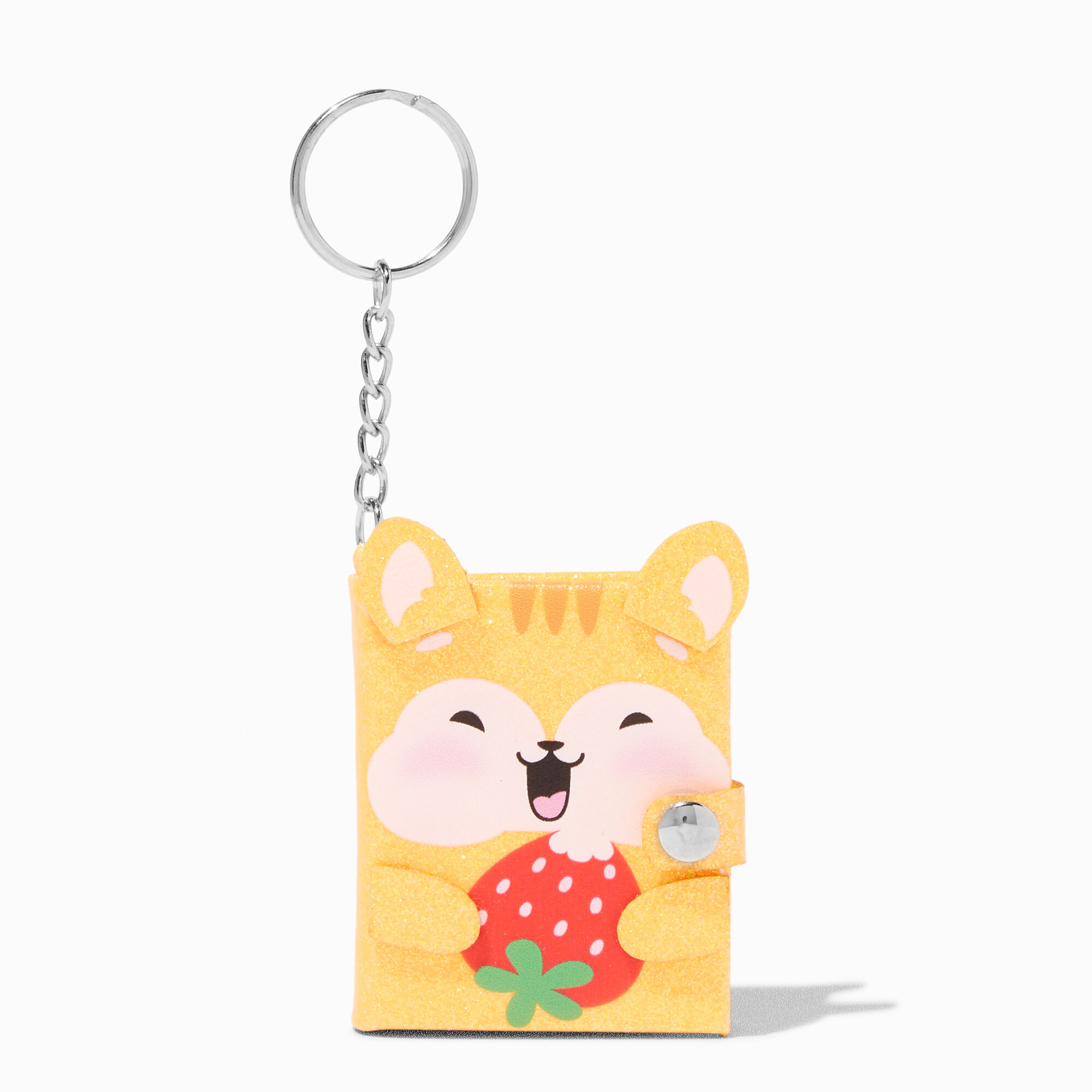 Claire's Porte-clés mini journal à paillettes hamster fraise