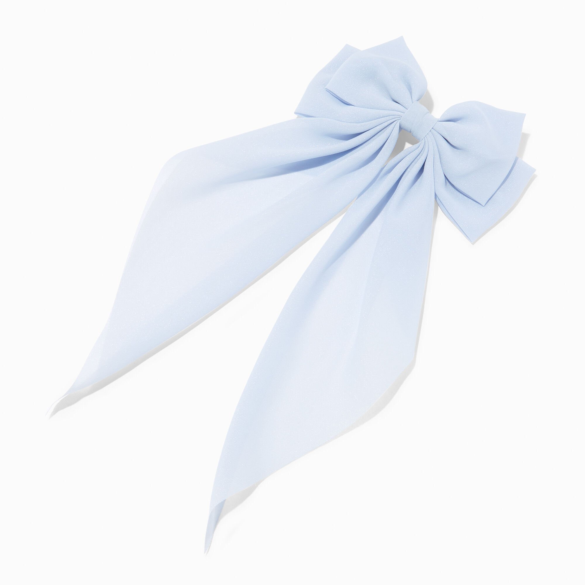 View Claires Long Tail Bow Hair Clip Light Blue information