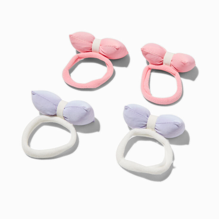 Claire&#39;s Club Pastel Puffy Bow Hair Ties - 4 Pack,