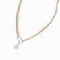 Mixed Metal Teardrop Carabiner Multi-Strand Necklace ,