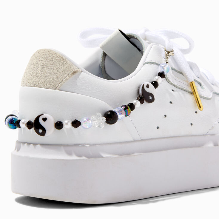 Yin Yang Beaded Silver Shoe Chain,