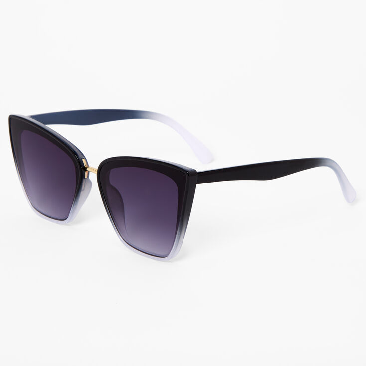Faded Frame Cat Eye Sunglasses - Black/Gray,