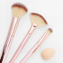 Rose Gold Metallic Face Makeup Brush Set &#40;4 pack&#41;,