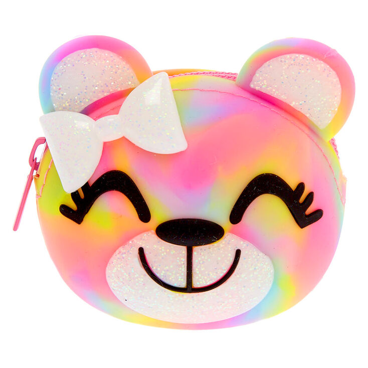 Claire's Porte-monnaie en silicone arc-en-ciel Sugar l'ours