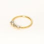 Gold-tone Sterling Silver 22G Four Crystal Hoop Nose Ring,