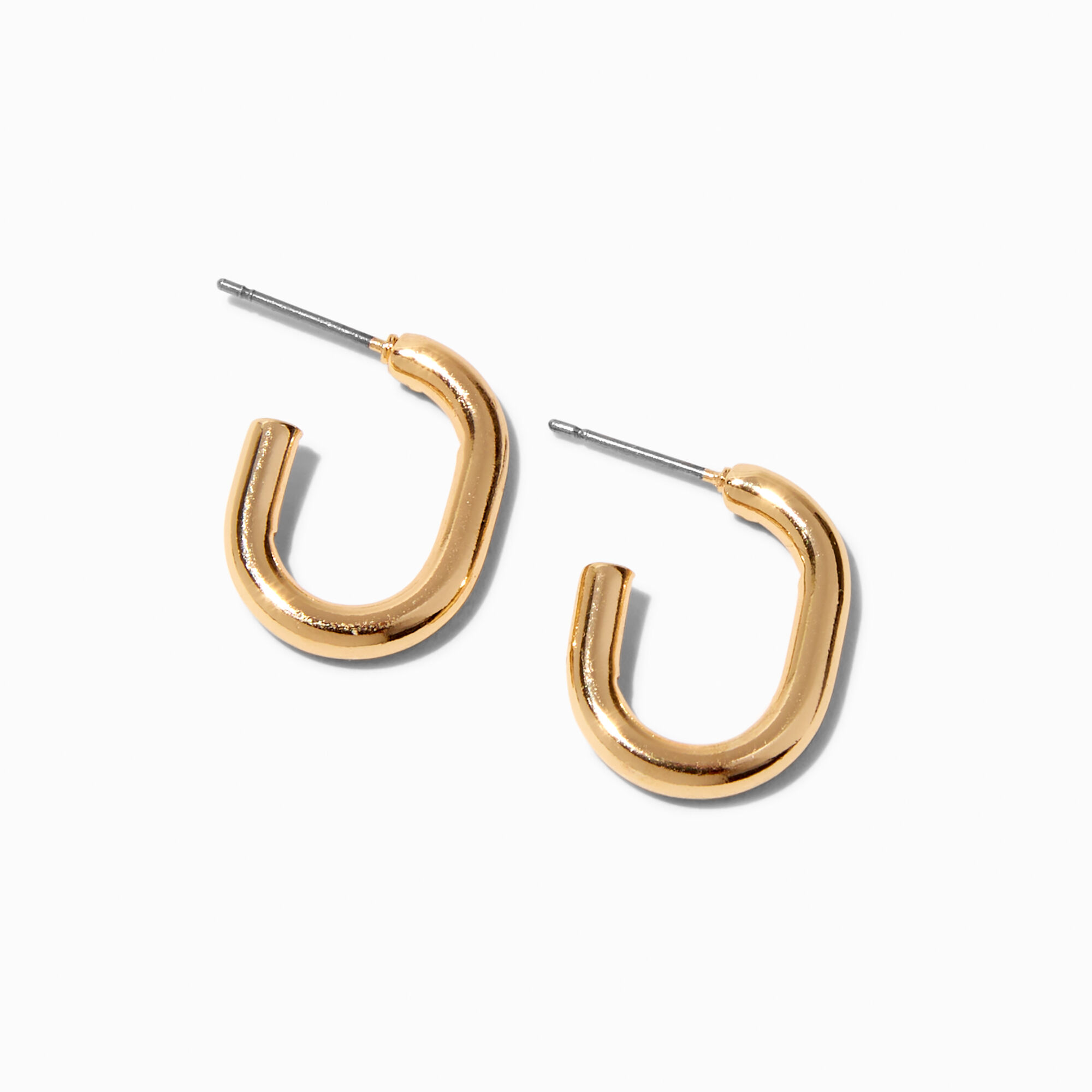 Gold 20MM Half Tube Hoop Earrings Claire s US