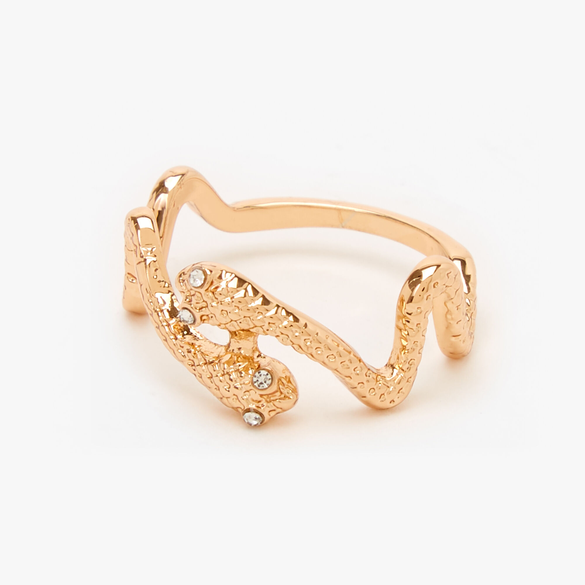 Gold Textured Snake Ring,