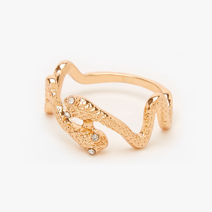 Gold Textured Snake Ring,
