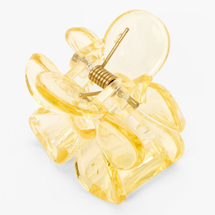 Transparent Flower Hair Claw - Yellow,