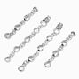 Silver-tone Front &amp; Back Crystal Linear Drop Earrings,