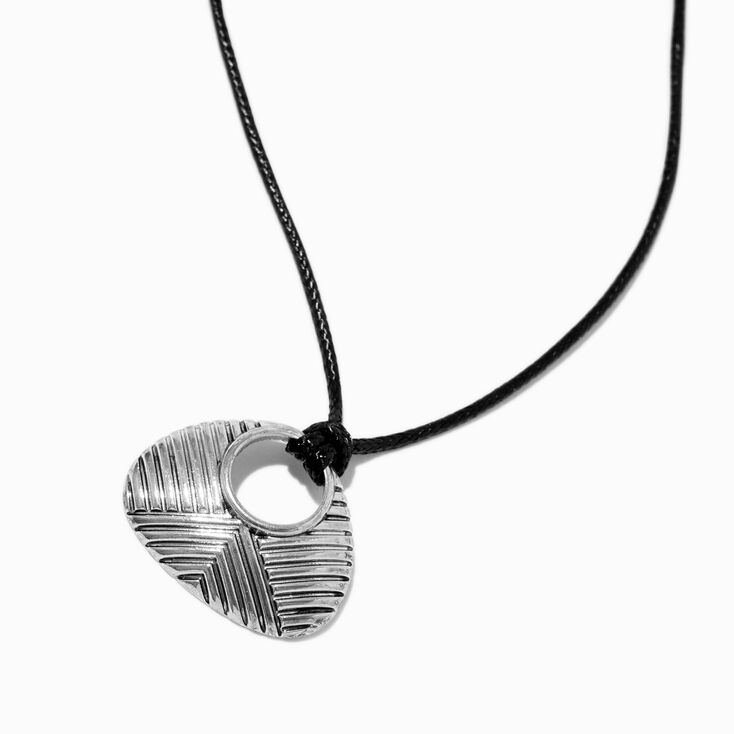 Silver-tone Hammered Coin Pendant Necklace,