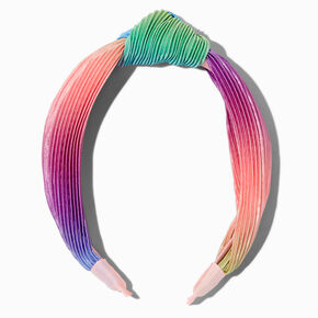 Rainbow Pleated Knotted Headband,