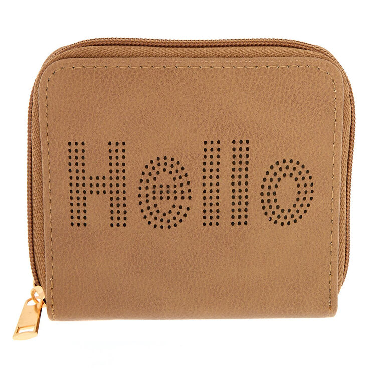 Brown Hello Compact Wallet,