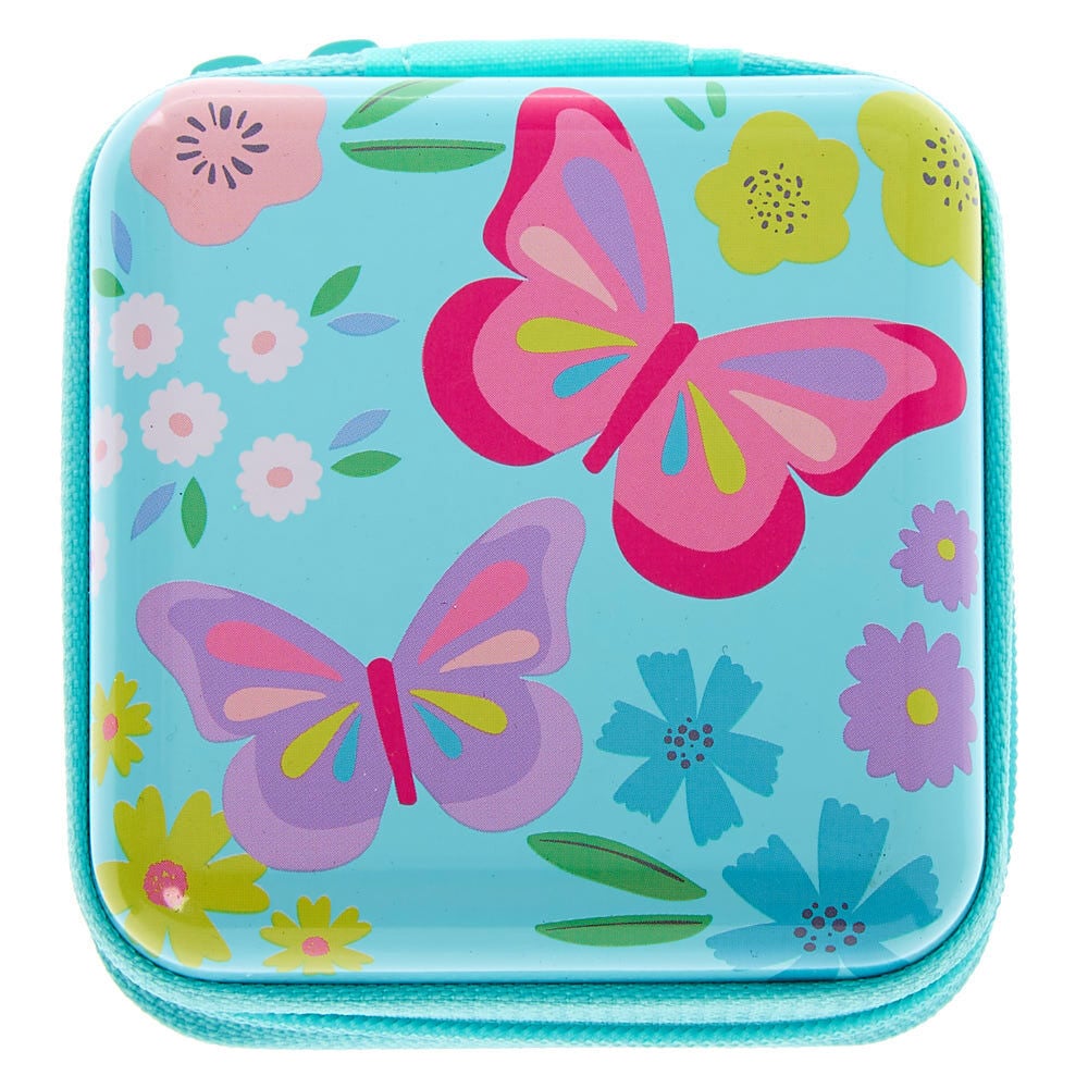 Claire's Club Butterfly Makeup Tin Set - Teal,