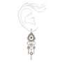 Silver 3&quot; Burnished Boho Teardrop Drop Earrings,