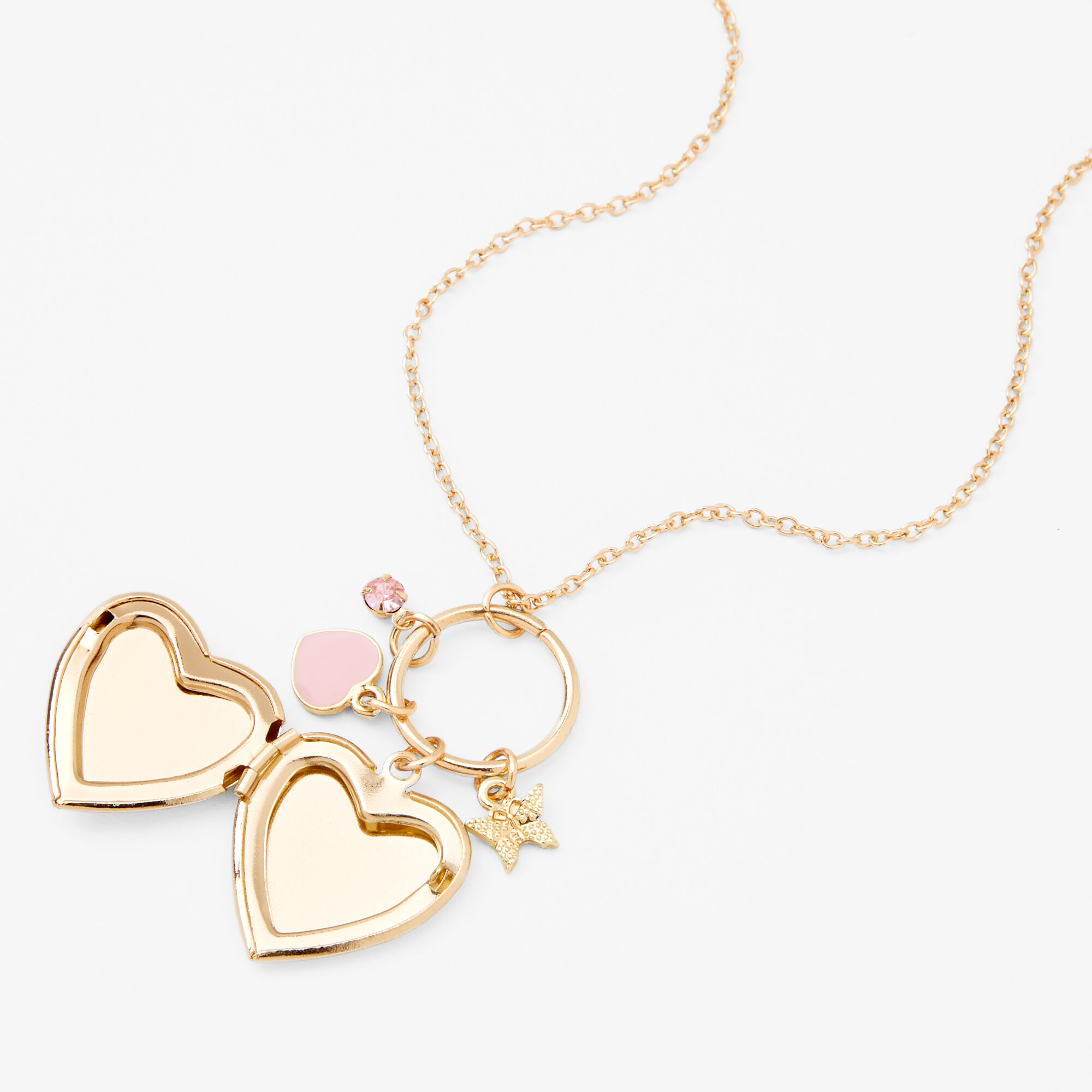 Claire s Club Princess Crown Locket Pendant Necklace