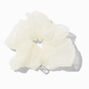 White Organza Heart Charm Hair Scrunchie,