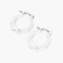 Silver 15MM Snap Hinge Hoop Earrings,