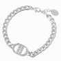 Silver-tone Crystal Pop Top Chain Bracelet ,