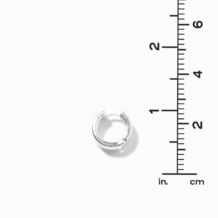 Silver 15MM Wide Clicker Hoop Earrings,