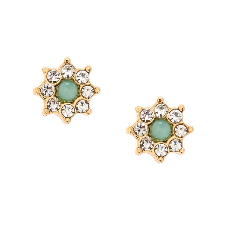 Boucles d&#39;oreilles aimant&eacute;es &eacute;toile &agrave; strass et pierre d&#39;imitation verte,