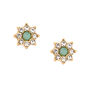 Boucles d&#39;oreilles aimant&eacute;es &eacute;toile &agrave; strass et pierre d&#39;imitation verte,
