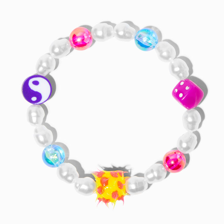 Dice Rave Beaded Pearl Stretch Bracelet,