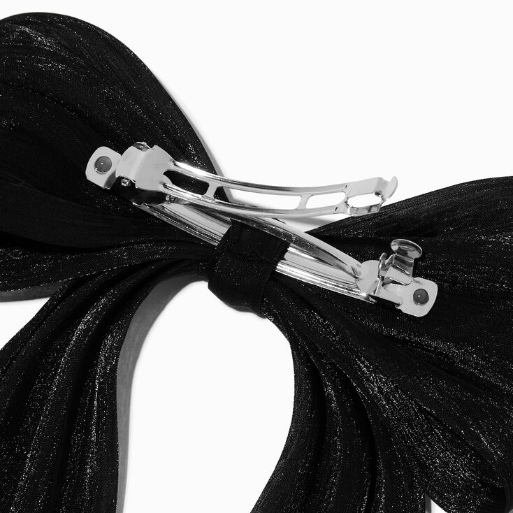 Black Organza Hair Bow Clip,