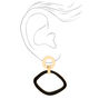 Gold 2.5&quot; Round Melted Geometric Drop Earrings - Black,