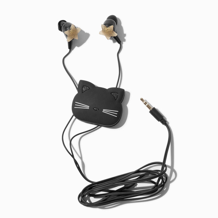 Black Cat Silicone Earbuds &amp; Winder,