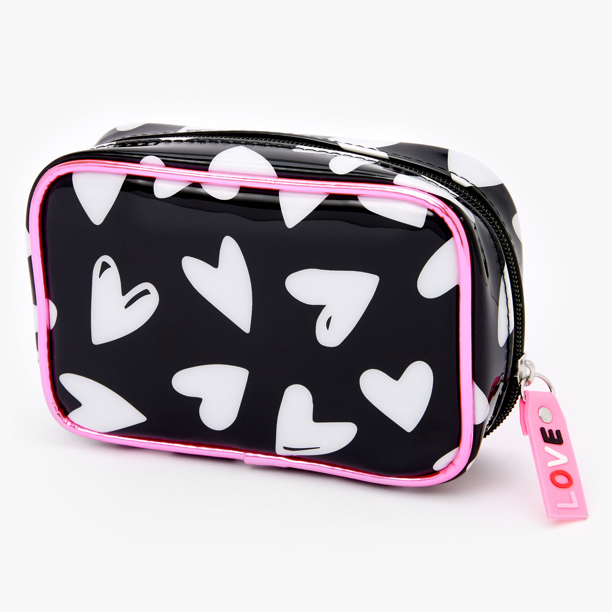 Black & White Hearts Makeup Bag,