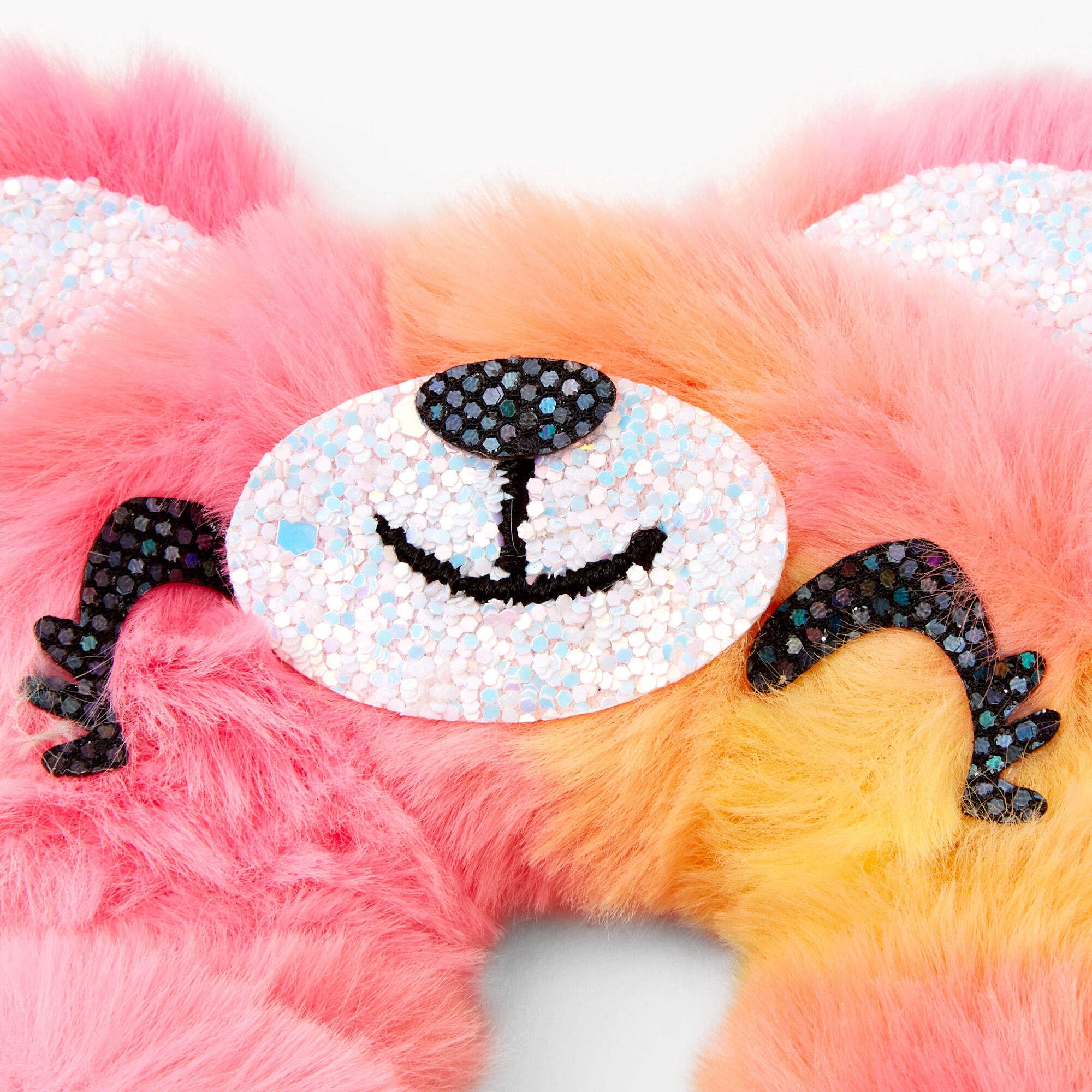 Medium Faux Fur Rainbow Teddy Hair Scrunchie,